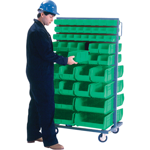 Double-Sided Mobile Bin Rack, Double-sided, 96 bins, 36" W x 24" D x 63" H Action Paper