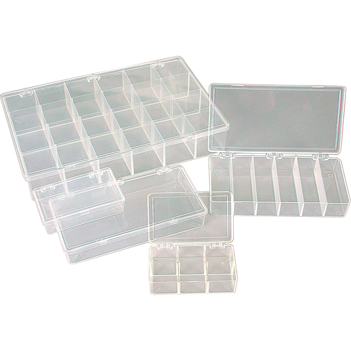 K-Resin Compartment Box, Plastic, 36 Slots, 6-9/16" W x 9-5/8" D x 1-1/2" H, Transparent Action Paper