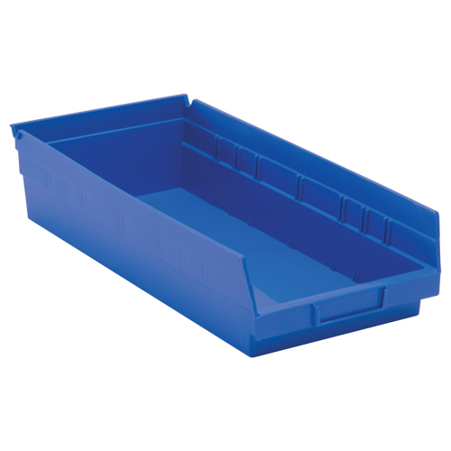 Bacs de rangement pour tablettes, 8-3/8" la x 4" H x 17-7/8" p, Bleu, Capacit&eacute; 40 lb Action Paper