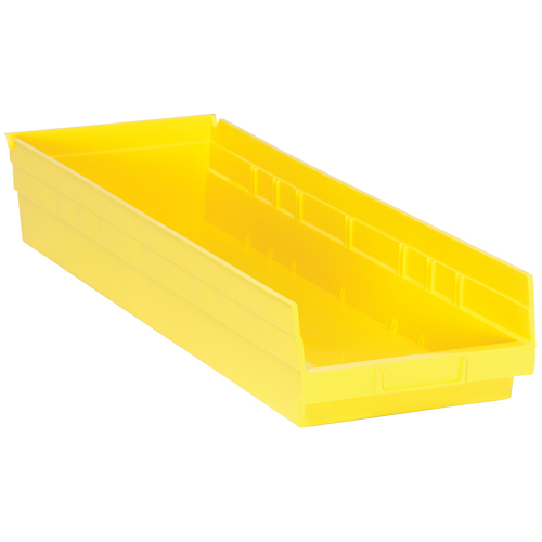 Bacs de rangement pour tablettes, 8-3/8" la x 4" H x 23-5/8" p, Jaune, Capacit&eacute; 50 lb Action Paper