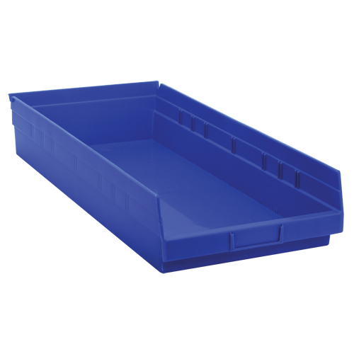 Bacs de rangement pour tablettes, 11-1/8" la x 4" H x 23-5/8" p, Bleu, Capacit&eacute; 50 lb Action Paper