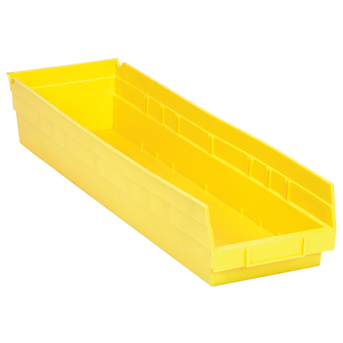 Bacs de rangement pour tablettes, 6-5/8" la x 4" H x 23-5/8" p, Jaune, Capacit&eacute; 50 lb Action Paper