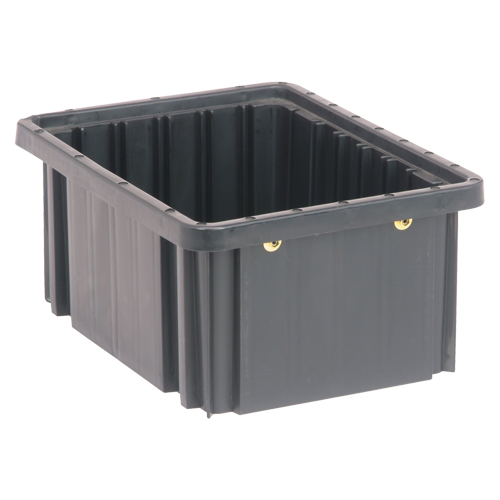 Conductive Dividable Grid Containers, Polypropylene, 8-1/4" W x 10-7/8" D x 5" H, Black Action Paper