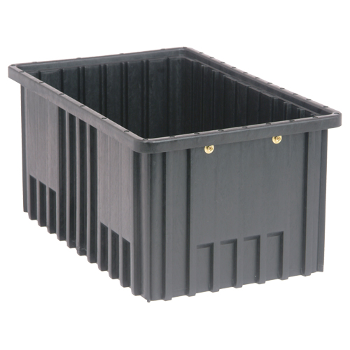 Conductive Dividable Grid Containers, Polypropylene, 10-7/8" W x 16-1/2" D x 8" H, Black Action Paper