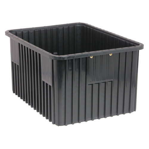 Conductive Dividable Grid Containers, Polypropylene, 17-1/2" W x 22-1/2" D x 8" H, Black Action Paper