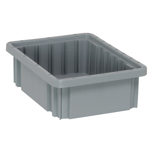 Divider Box&reg; Containers, Plastic, 10.9" W x 8.3" D x 3.5" H, Grey Action Paper