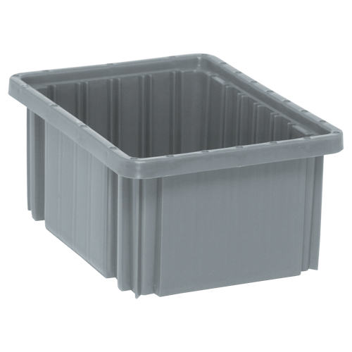 Divider Box&reg; Containers, Plastic, 10.9" W x 8.3" D x 5" H, Grey Action Paper
