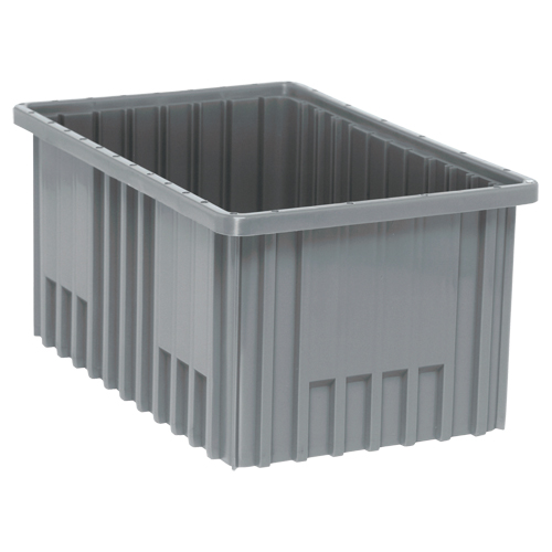 Divider Box&reg; Containers, Plastic, 16.5" W x 10.9" D x 8" H, Grey Action Paper