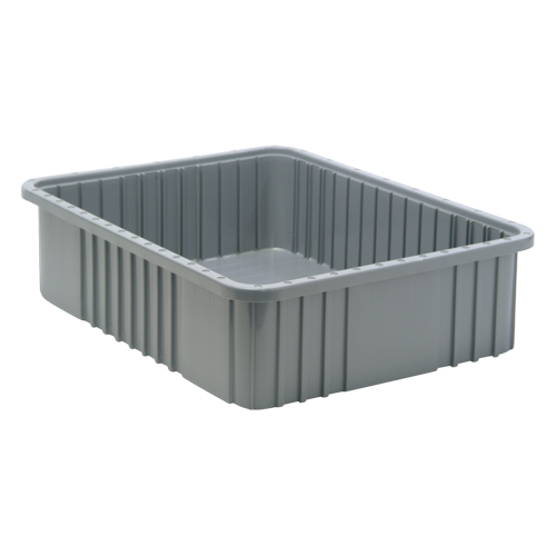 Contenants Divider Box, Plastique, 22,5" la x 17,5" p x 6" h, Gris Action Paper