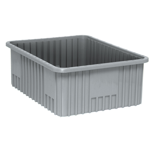 Divider Box&reg; Containers, Plastic, 22.5" W x 17.5" D x 8" H, Grey Action Paper