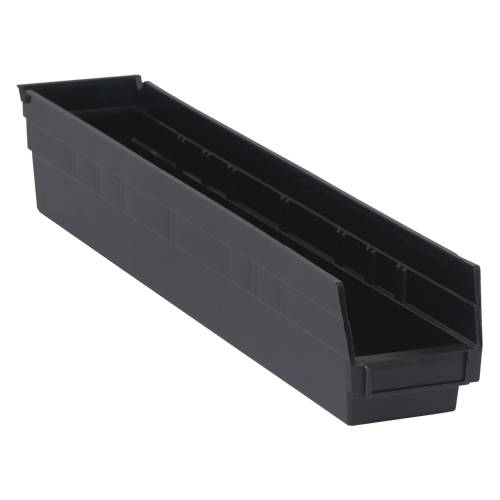 Bac pour &eacute;tag&egrave;re &eacute;conomique, 4-1/8" la, 4" h x 23-5/8" p, Noir Action Paper
