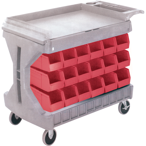Pro Cart With Blue Bins, Double-sided, 36 bins, 45-5/18" W x 24" D x 34-3/4" H Action Paper