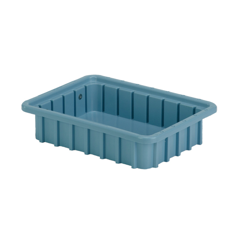 Divider Box&reg; Containers, Polyethylene, 10.8" W x 8.3" D x 2.5" H, Light Blue Action Paper