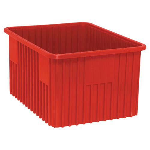 Divider Box&reg; Containers, Plastic, 22.5" W x 17.5" D x 12" H, Red Action Paper