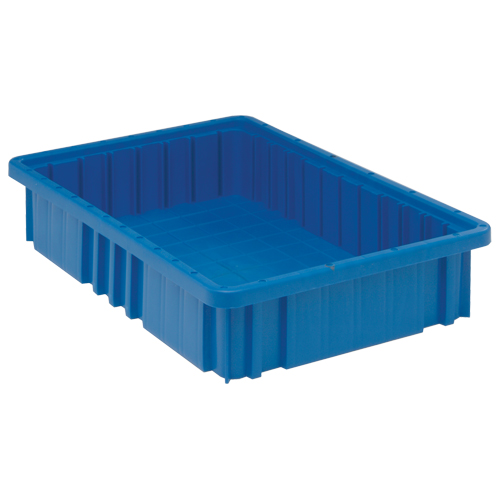 Contenants Divider Box, Plastique, 16,5" la x 10,9" p x 3,5" h, Bleu Action Paper