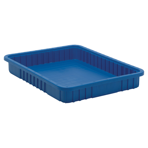 Divider Box&reg; Containers, Plastic, 22.5" W x 17.5" D x 3" H, Blue Action Paper