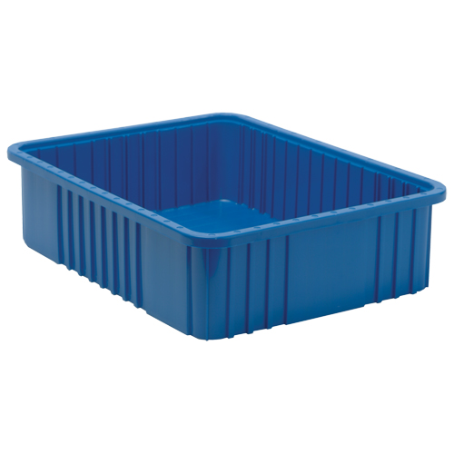 Contenants Divider Box, Plastique, 22,5" la x 17,5" p x 6" h, Bleu Action Paper