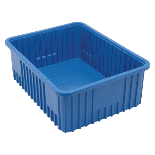Contenants Divider Box, Plastique, 22,5" la x 17,5" p x 8" h, Bleu Action Paper