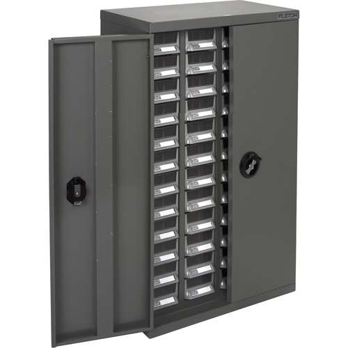 KPC-400 Parts Cabinet, Galvanized Steel, 48 Drawers, 22-3/5" x 10-4/5" x 36-9/10", Grey Action Paper