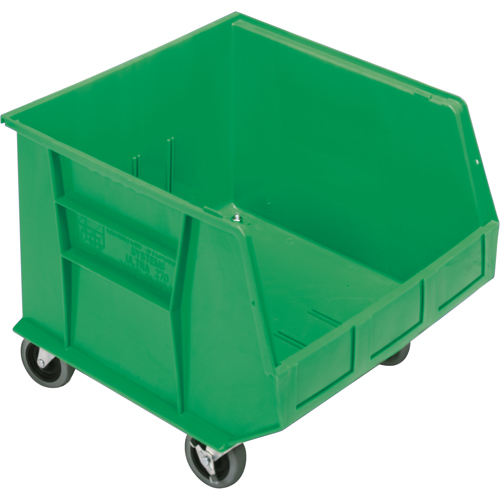 Mobile Bin, 14" H x 16-1/2" W x 18" D, 75 lbs. Capacity, Green Action Paper