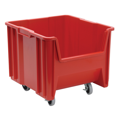 Mobile Giant Stack Container, 12-1/2" H x 16-1/2" W x 17-1/2" D, 250 lbs. Capacity, Red Action Paper