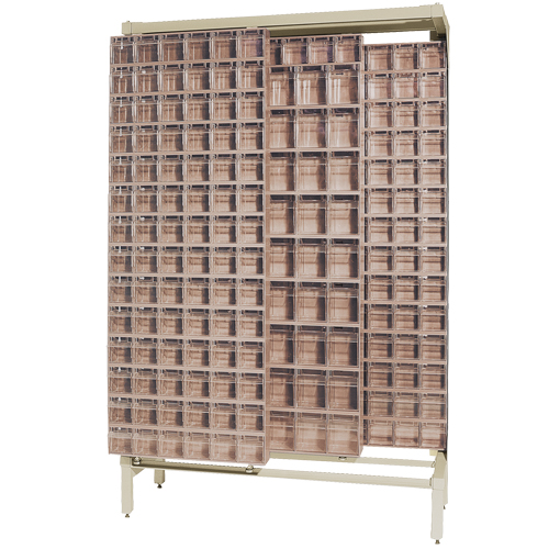 Syst&egrave;me de stockage &agrave; glissi&egrave;re &agrave; bacs basculants autonome, 48" la x 18" p x 77" h, 303 tiroirs Action Paper