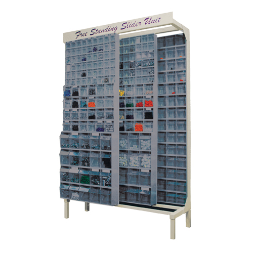 Syst&egrave;me de stockage &agrave; glissi&egrave;re &agrave; bacs basculants autonome, 48" la x 18" p x 77" h, 364 tiroirs Action Paper