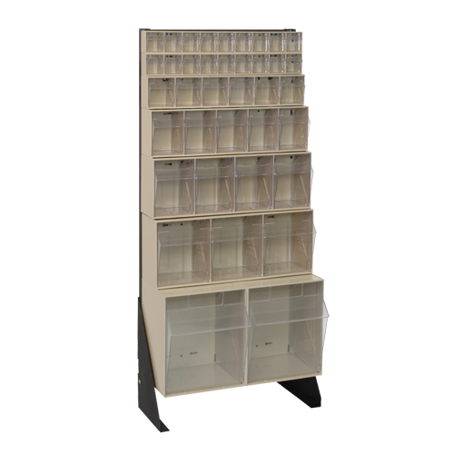 Tip-Out Bins Stand, 23-5/8" W x 8" D x 52" H, 38 Drawers Action Paper