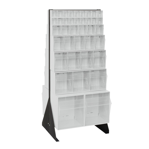 Tip-Out Bins Stand, 23-5/8" W x 16" D x 52" H, 76 Drawers Action Paper