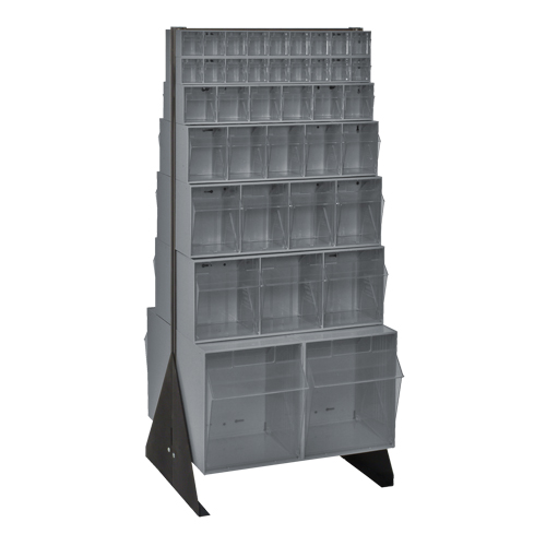 Tip-Out Bins Stand, 23-5/8" W x 16" D x 52" H, 76 Drawers Action Paper