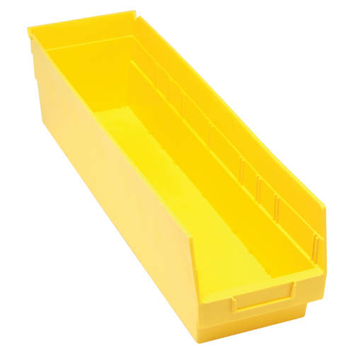 Bacs en plastique pour &eacute;tag&egrave;res Store More, 6-5/8" la x 6" H x 23-5/8" p, Jaune, Capacit&eacute; 90 lb Action Paper