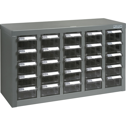 KPC-600 Parts Cabinet, Galvanized Steel, 25 Drawers, 23-1/10" x 8-7/10" x 13-4/5", Grey Action Paper