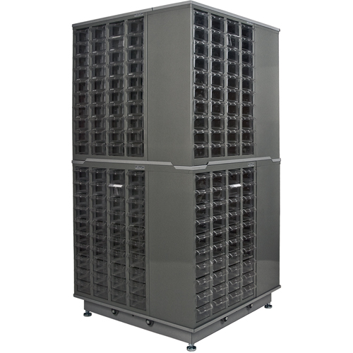 KPC-600 Parts Cabinet, Galvanized Steel, 40 Drawers, 18-3/10" x 8-7/10" x 25-3/10", Grey Action Paper