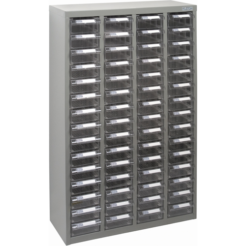 KPC-700 Parts Cabinet, Galvanized Steel, 60 Drawers, 23-1/10" x 8-7/10" x 36-9/10", Grey Action Paper