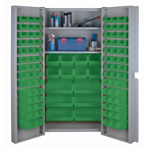 Deep Door Combination Cabinets, 38" W x 24" D x 72" H, Grey Action Paper