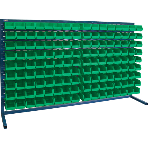 Louvered Rack with Bins, 144 Bins, 72" W x 15" D x 40" H Action Paper