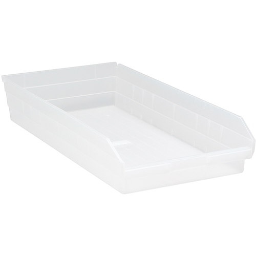 Bacs de rangement pour tablettes, 11-1/8" la x 4" H x 23-5/8" p, Transparent, Capacit&eacute; 50 lb Action Paper