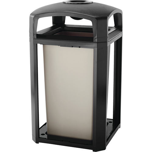 Cendrier et corbeille pour d&eacute;chets de s&eacute;rie classique de s&eacute;rie Landmark, Plastique, Capacit&eacute; 50 gal. US, Hauteur 46-1/2" Action Paper