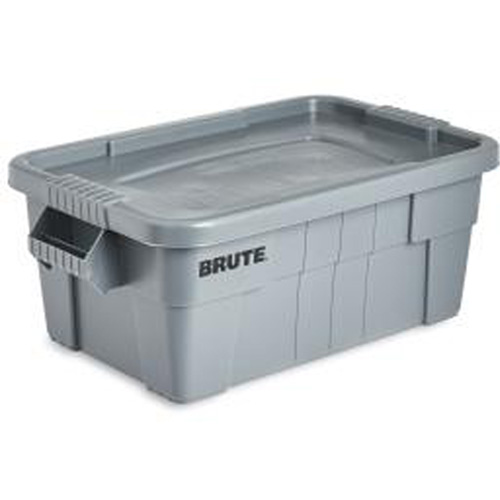 Bac de stockage Brute avec couvercle, 27,88” p x 16,5” la x 10,7" h, Capacit&eacute; 112 lb, Gris Action Paper