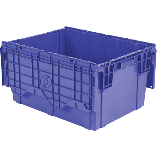 Flipak Polyethylene Plastic (PE) Distribution Containers, 27.9" x 20.9" x 15.2", Blue Action Paper