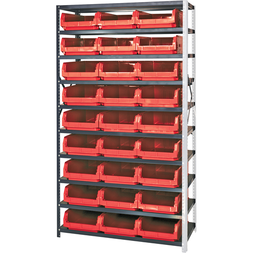 Shelving Unit with Stacking Bins, Steel, Magnum Bin, 650 lbs. Capacity, 42" W x 76" H Action Paper