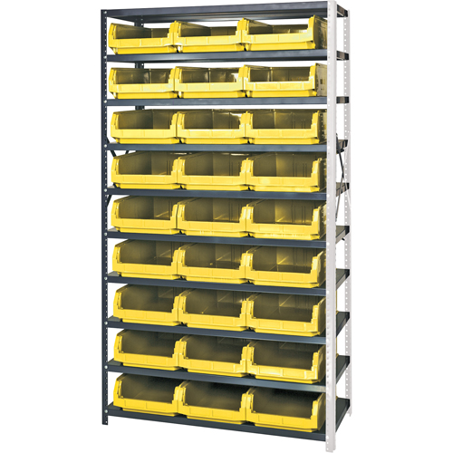 Shelving Unit with Stacking Bins, Steel, Magnum Bin, 650 lbs. Capacity, 42" W x 76" H Action Paper