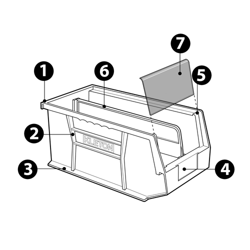 Stack & Hang Bin, 4-1/8" W x 3" H x 5-3/8" D, Black Action Paper