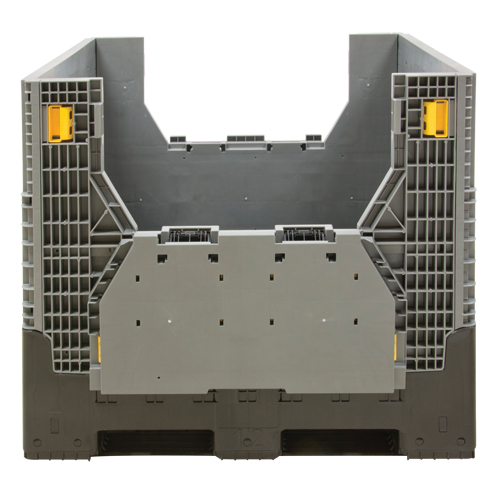 Collapsible Bulk Container, 47.2" L x 39.4" W x 39.4" H, Grey Action Paper