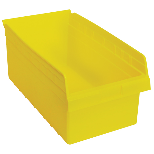 Store-Max Shelf Bins, 11-1/8" W x 8" H x 17-7/8" D, Yellow, 56 lbs. Capacity Action Paper