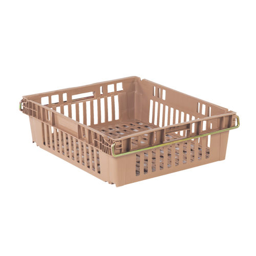 Agricultural Plastic Stack-N-Nest Container, 20.3" x 24" x 6.8", Beige Action Paper