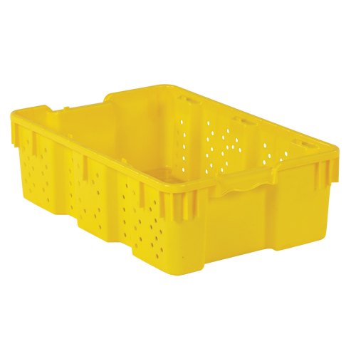 Agricultural Plastic Stack-N-Nest Container, 16" x 23.9" x 7.3", Yellow Action Paper