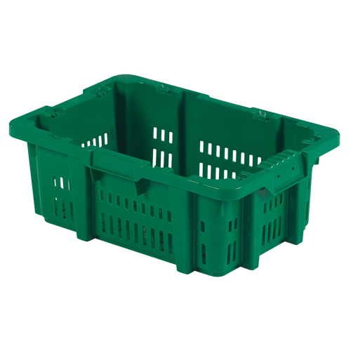 Food Handling Plastic Stack-N-Nest Container, 16" x 23.9" x 8.8", Green Action Paper