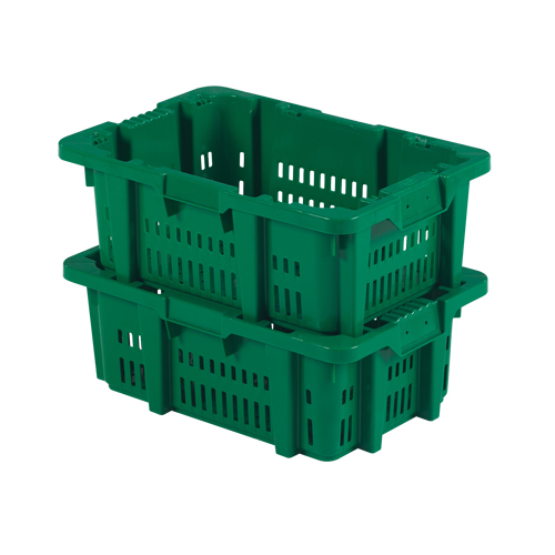 Food Handling Plastic Stack-N-Nest Container, 16" x 23.9" x 8.8", Green Action Paper