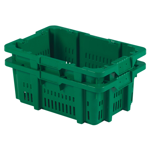 Food Handling Plastic Stack-N-Nest Container, 16" x 23.9" x 8.8", Green Action Paper